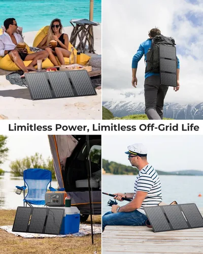 Vista 8 de ENOFLO Cargador de panel solar de 30 W YT30 Panel solar plegable IP65 Cargador solar impermeable con QC3.0 USB y salida CC (10 conectores) 24%
