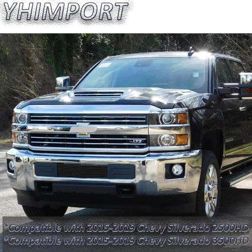 Vista 7 de Parrilla de parachoques inferior compatible con Chevy Silverado 3500HD 2500HD 2015 16 17 18 19 inserción de rejilla de aluminio sólido