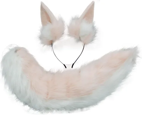 Vista 7 de Fxaelian Cosplay Animal Tail Fox Squirrel Cat Dog Wolf Tail and Ears Diadema Accesorio de disfraz