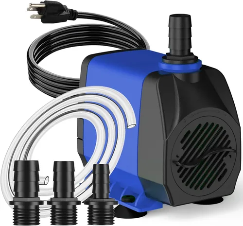 Vista 11 de Bomba azul sumergible de cable para exteriores de 160 GPH de 10 pies