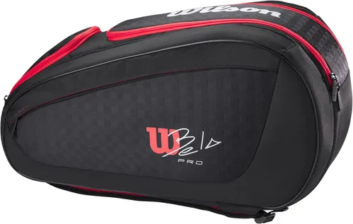 Vista 2 de WILSON Bela Super Tour Padel Bag - Negro/Rojo, Capacidad para hasta 4 Palas