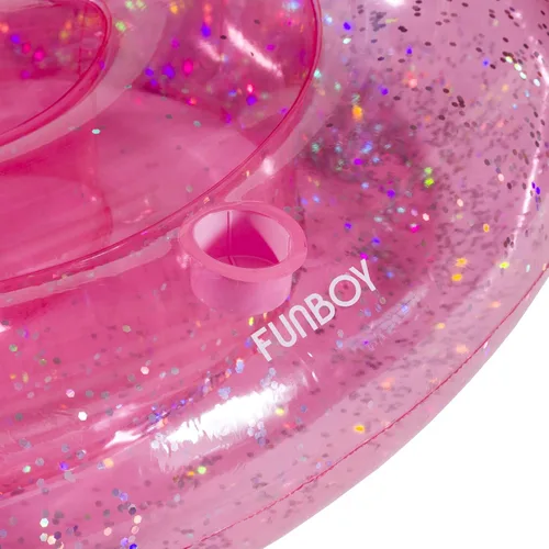 Vista 7 de Funboy - Flotador inflable, gigante y transparente con forma de unicornio y con brillantina, para fiestas de verano en la piscina y entretenimiento