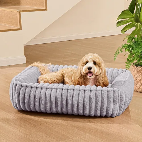 Vista 3 de Cama para perros pequeños, cama calmante para gatos de interior Gris