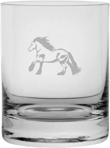 Vista 81 de Abaco Barb - Vaso de whisky con temática de caballo grabado (10.25 onzas)