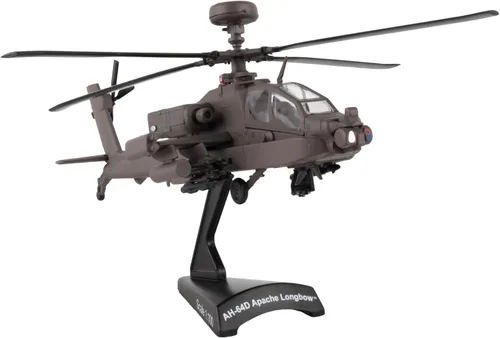 Vista 4 de Daron Sello Postal Boeing AH-64D Apache Longbow Modelo de exhibición de fundición a escala 1/100 con soporte, mediano