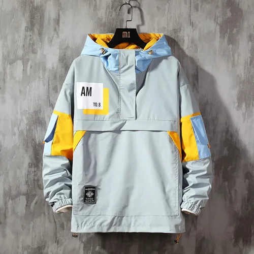 Vista 2 de GURUNVANI Sudadera casual con capucha de manga larga con capucha y bloque