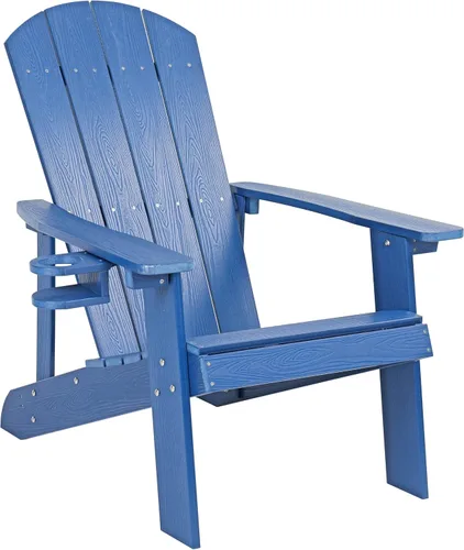 Vista 7 de Outdoor Adirondack Chair, Weather-Resistant HIPS Patio Lounge Chair, 1Pcs Fixed Seating for Porch, Garden, Deck, Backyard 1pcs Blue