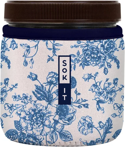 Vista 73 de Sok It IceCreamSok - Funda de neopreno aislada (flores abstractas, pintas de helado cónicas)