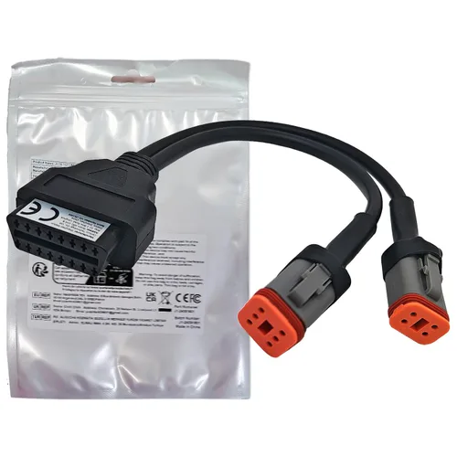 Vista 8 de Adaptador OBD2 para Harley 2 en 1 [4 pines + 6 pines] a cable de diagnóstico de motocicleta de 16 pines, conector de herramienta de escáner