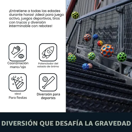 Vista 5 de Waboba Paquete de 2 Pelotas Moon con Degradado - Pelotas Súper Saltarinas para Pared para Niños y Adolescentes - Juguete Deportivo de Exterior como
