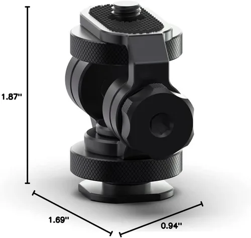 Vista 10 de Soporte para monitor de campo con zapata fría para monitor de 5 pulgadas y 7 pulgadas, giratorio e inclinable con montaje de tornillo estándar de 1/4
