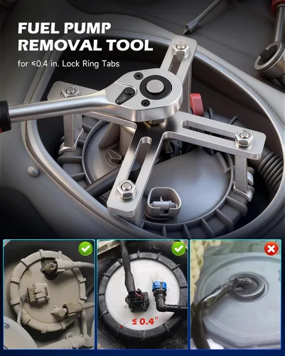 Vista 2 de Orion Motor Tech Herramienta de extracción de bomba de combustible, herramienta de anillo de bloqueo de tanque de combustible de plástico ajustable