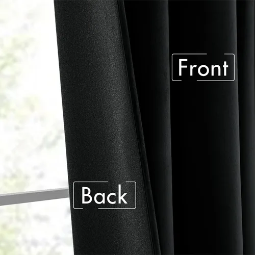 Vista 6 de MIULEE Cortinas de Terciopelo Negro de 84 Pulgadas de Largo 2 Paneles - Cortinas de Ventana con Pliegues Pinzados de Lujo que Oscurecen