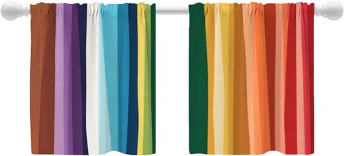 Vista 34 de Shrahala Cortinas rústicas de granja para ventanas de cocina, textura de cesta tejida, paneles de cortina rústica para ventana de granja, poliéster