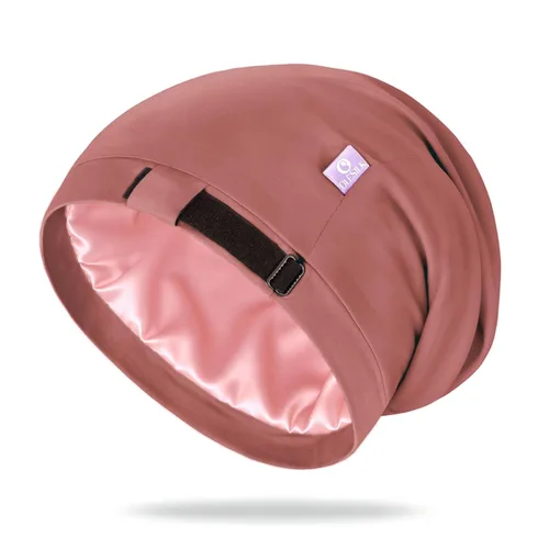 Vista 12 de OLESILK Gorro de seda para cabello rizado, gorro de seda para dormir, unisex, mediano, negro