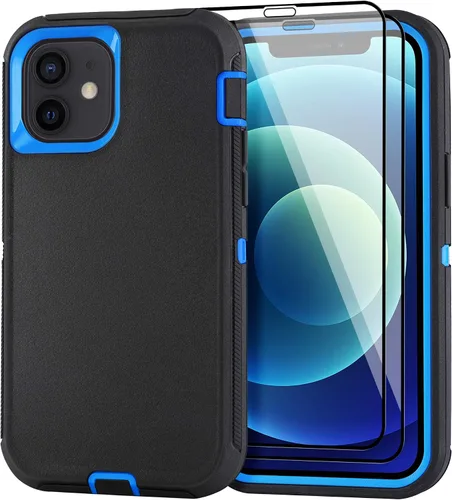 Vista 30 de Funda para iPhone 12 Mini con funda de clip para cinturón y 2 protectores de pantalla, funda de protección completa resistente de grado militar a