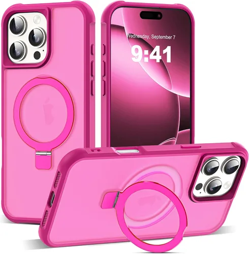 Vista 161 de SKYLMW - Funda compatible con iPhone 11 de 6.1 pulgadas, con soporte magnético invisible tipo anillo, funda translúcida de grado militar, compatible