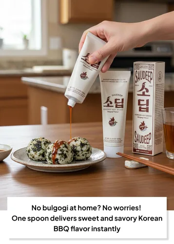 Vista 3 de Salsa Saudeep Bulgogi de comida coreana, dulce y salada, calor suave, 4.23 onzas KSauce Salsa de estilo coreano con sabor umami dulce y salado