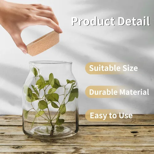 Vista 9 de DLUGOPIS 4 tapas de corcho para maceta de vidrio de 3.8 a 4.4 pulgadas, corchos de plantas con agujero central, tapas hidropónicas para macetas