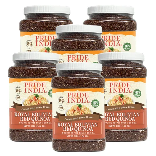 Vista 15 de Pride Of India - Quinua real roja natural - 100% boliviana de grado superior rico en proteínas de grano entero, tarro de 1.5 libras (24oz)