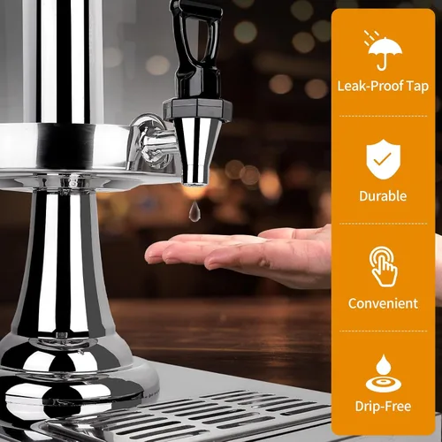Vista 3 de Dispensadores de bebidas para fiestas, dispensador de bebidas frías con núcleo de hielo central y bandejas de goteo, dispensadores de bebidas