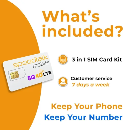 Vista 9 de SpeedTalk Mobile Tarjeta SIM de texto ilimitado 500 minutos de conversación de 1 GB de datos para teléfonos inteligentes 5G 4G LTE Apple iPhone