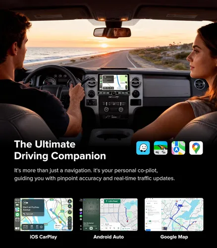 Vista 3 de para Ford F150 Radio de Coche 2009-2014 CarPlay inalámbrico Android Auto Interruptor de botón único QLED Pantalla táctil Estéreo de mejora