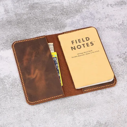 Vista 7 de Funda de cuero personalizada para cuaderno de notas de campo de bolsillo/funda de cuero para notas de campo delgada FA605S