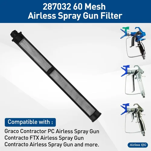 Vista 3 de Paquete de 10 filtros de pistola pulverizadora sin aire 287032 60 malla compatible con pistola rociadora Contratista II y FTx II, con una caja