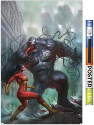 Vista 18 de Trends International Marvel Comics-Spider-Woman-Venom #161 - Póster de pared, 14.725 x 22.375 pulgadas, versión enmarcada de madera de granero