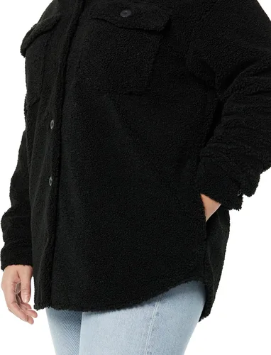 Vista 5 de Tienda Essentials Chaqueta de camisa de sherpa de peluche de gran tamaño para mujer (anteriormente Goodthreads)