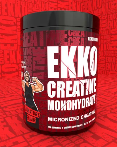 Vista 2 de Ekkovision Polvo de Monohidrato de Creatina Micronizado, Cereza Negra, Suplemento Pre Entrenamiento y Post Entrenamiento para Hombres y Mujeres