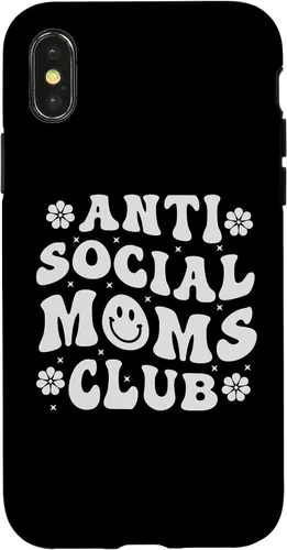 Vista 5 de iPhone 16 Anti Social Moms Club - Retro Funny Mom Life Mothers Day Mom Case