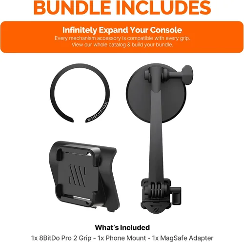 Vista 8 de Mechanism Phone Mount Controller Bundle for 8Bitdo Pro 2 Wireless Controller Easily Connect Any iPhone or Android Device Using Our Ultra Secure