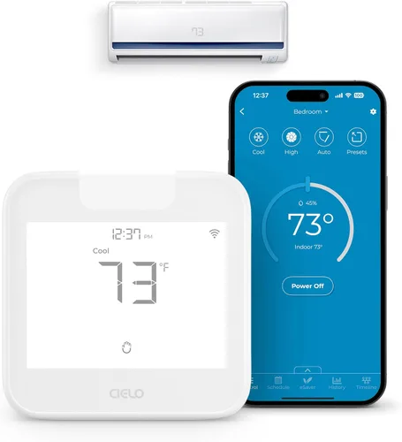 Vista 9 de Breez Max - Termostato inteligente WiFi para mini-Split, ventana, CA portátil (negro) AHR Product of the Year Smart AC Controller AI-Based
