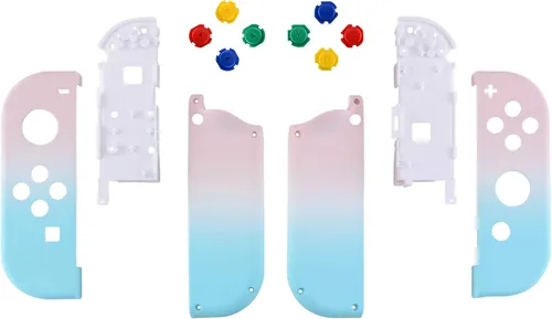 Vista 2 de eXtremeRate - Carcasa de control portátil Joy-Con con set de botones completo repuesto de carcasa hazlo tú mismo para control de Nintendo Switch