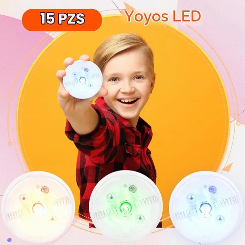Vista 7 de 15 piezas de bola Yo Yo con luz LED transparente, bola sensible de plástico sensible para principiantes, cumpleaños, Navidad, relleno de calcetines