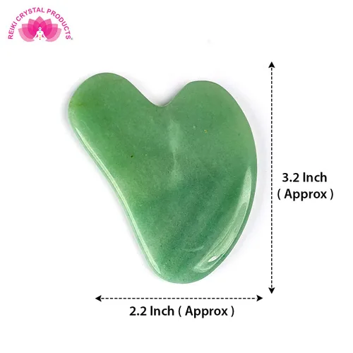 Vista 6 de Reiki Crystal Products Herramienta de masaje raspado de piedra Gua Sha de aventurina verde