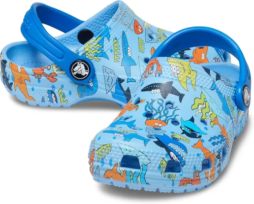 Vista 6 de Zuecos Crocs clásicos con diseño de teñido anudado marmoleado (para niños)