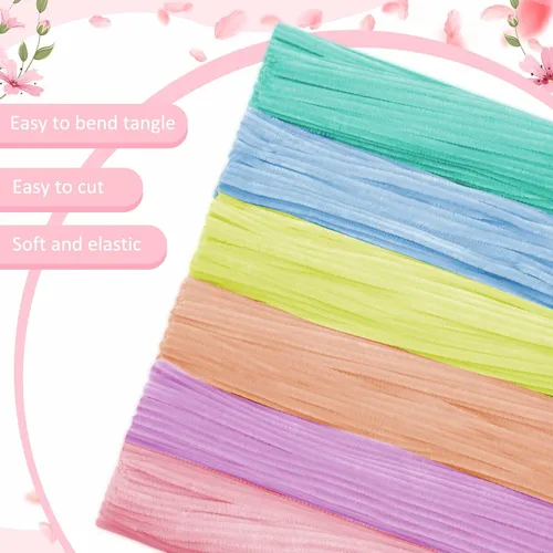 Vista 5 de Peryiter - Paquete de 500 limpiapipas para manualidades, macaron, 12 Macarrón