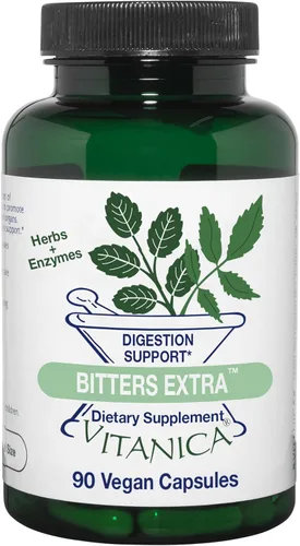 Vista 10 de Vitanica Bitters Extra, Apoyo a la Digestión, Vegano/Vegetariano, 30 Cápsulas