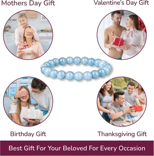 Vista 148 de Crystal Vibe Pulseras de cuentas de 0.315 in para mujeres y hombres, pulseras de cristal con piedras preciosas naturales, tamaño elástico ajustable
