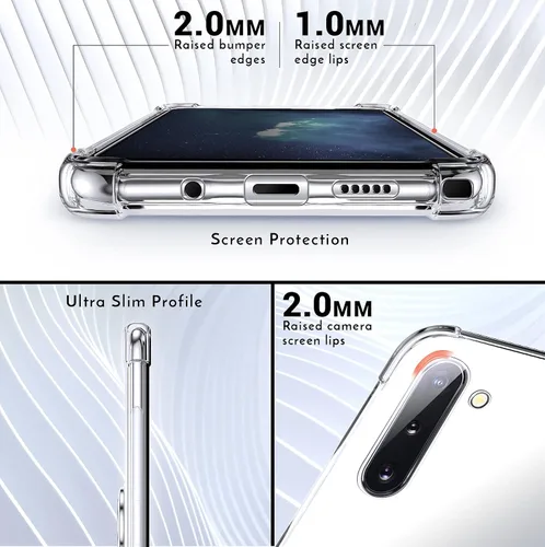 Vista 6 de Shields Up Funda para Samsung Galaxy Note 10, funda minimalista con tarjetero [3 tarjetas] y soporte de anillo, [protección contra caídas] funda