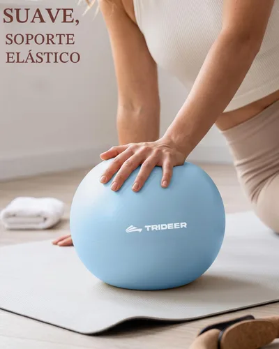 Vista 7 de Trideer Pelota de pilates de 9 pulgadas con pajita de inflado Azul bebé