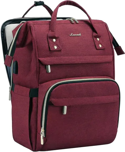 Vista 18 de Mochila para laptop LOVEVOOK para mujer, Negro, Mochilas Daypack