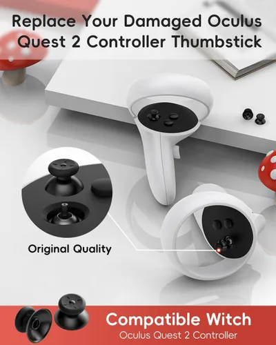Vista 2 de Thumbsticks Replacement Kit for Oculus Quest 2 Controllerfor Meta Quest 2 Controller, Repair Accessories for Oculus Quest 2 Controller