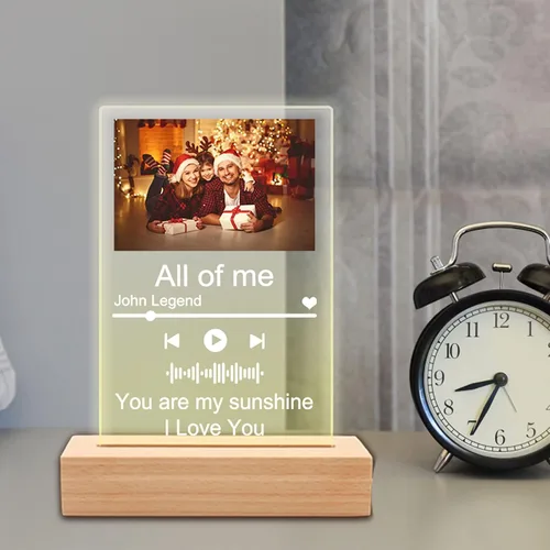 Vista 4 de Placa de canción acrílica personalizada, cubierta de álbum de fotos personalizada, código QR, regalos personalizados para niños, niñas, amigos, día