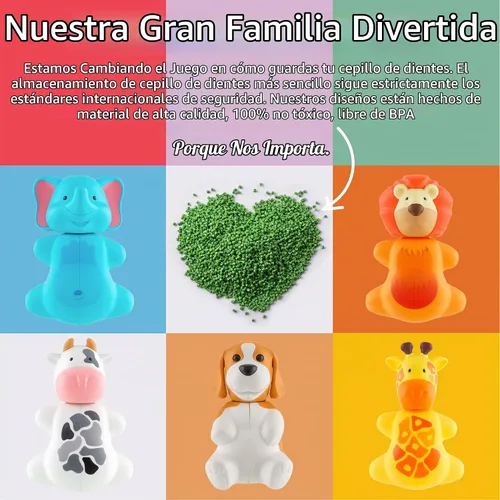 Vista 7 de Flipper Fun Animal - Funda para cepillo de dientes con diseño de pingüino, soporte para cepillos de dientes para niños con tapa, soportes