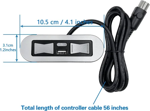 Vista 4 de Silla elevadora reclinable eléctrica Emomo 5 botones 5 pines control manual modelo HX90HU reemplazo con USB