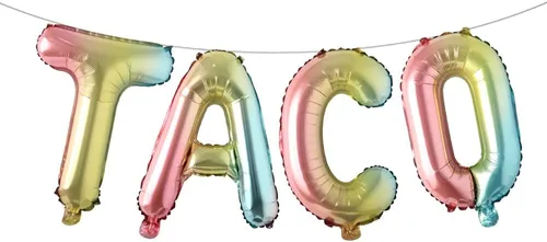 Vista 10 de Fiesta Party Balloons Supplies Taco Balloons Mexican Cinco De Mayo Party Decorations Mylar Foil Balloons Fiesta Party Decorations (L TACO Gold)